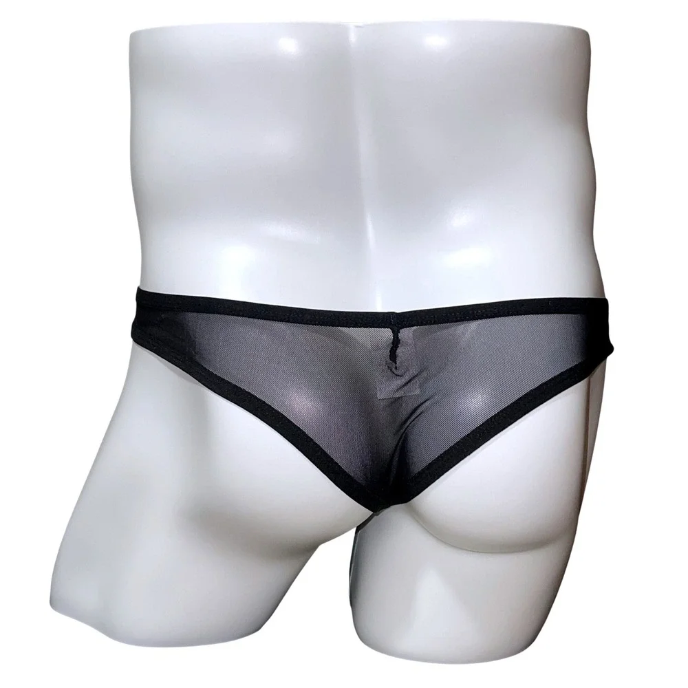 Jockmail Large (30-32) Fishnet‎ Thong Black Sheer Mesh Low Rise Underwear JM220